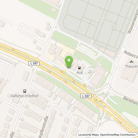 Standortübersicht der Benzin-Super-Diesel Tankstelle: Aral Tankstelle in 68309, Mannheim