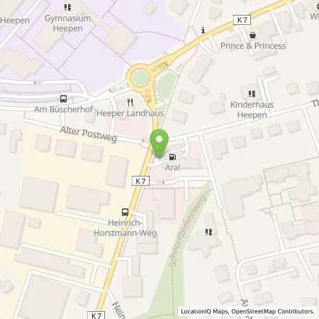 Standortübersicht der Tankstelle Aral Tankstelle in 33719 Bielefeld