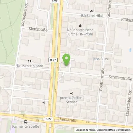 Standortübersicht der Tankstelle JET HEILBRONN OSTSTR. 106 in 74072 HEILBRONN