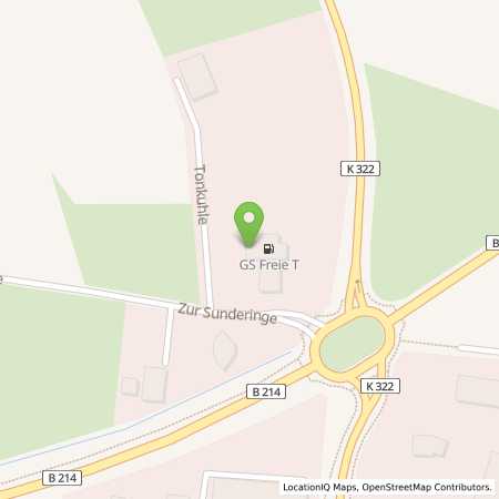 Standortübersicht der Benzin-Super-Diesel Tankstelle: GS Tank Schmidt GmbH in 49832, Thuine
