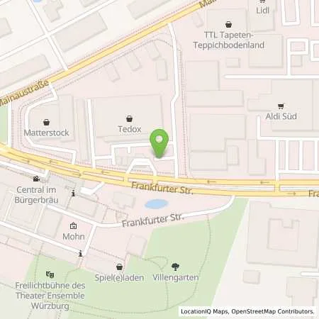 Standortübersicht der Tankstelle Supermarkt-Tankstelle WUERZBURG FRANKFURTER STR. 98 in 97082 WUERZBURG