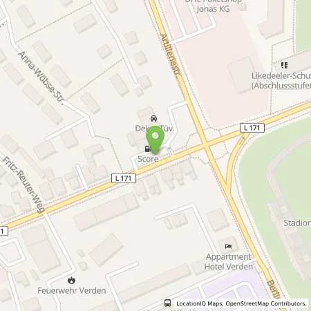 Standortübersicht der Tankstelle Verden II in 27283 Verden