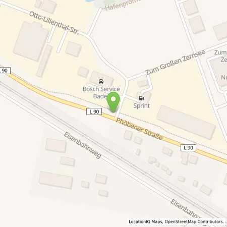 Standortübersicht der Tankstelle Sprint Werder Otto Lilienthal Str. in 14542 Werder