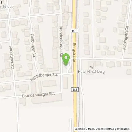 Standortübersicht der Tankstelle Regietankstelle Hirschberg in 69493 Hirschberg (Leutershausen)