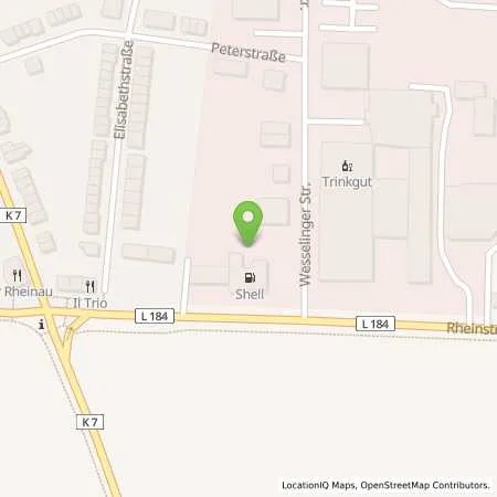 Standortübersicht der Tankstelle Shell Bruehl Rheinstr. 135 in 50321 Bruehl