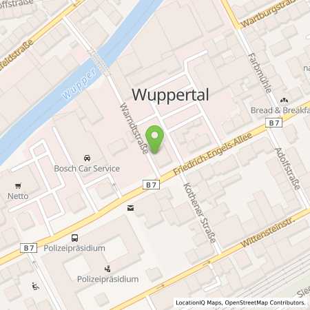 Standortübersicht der Benzin-Super-Diesel Tankstelle: Aral Tankstelle in 42285, Wuppertal