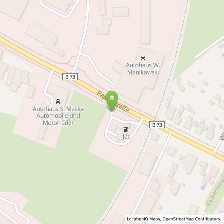Standortübersicht der Benzin-Super-Diesel Tankstelle: JET CUXHAVEN PAPENSTR. 121 in 27472, CUXHAVEN