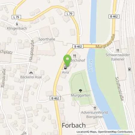 Standortübersicht der Tankstelle AVIA Forbach in 76596 Forbach