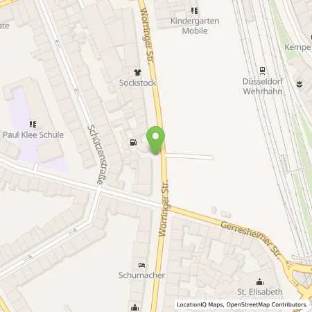 Standortübersicht der Tankstelle JET DUESSELDORF WORRINGER STR. 33 in 40211 DUESSELDORF