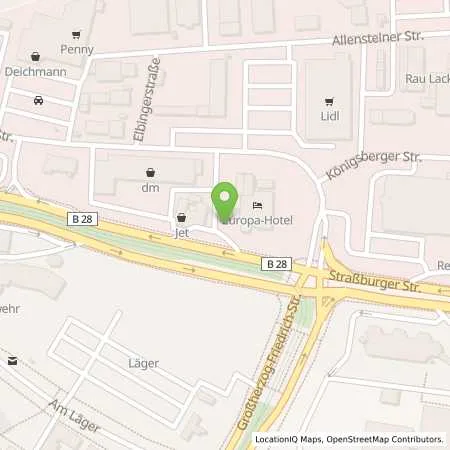 Standortübersicht der Tankstelle JET KEHL STRASSBURGER STR. 7 A in 77694 KEHL