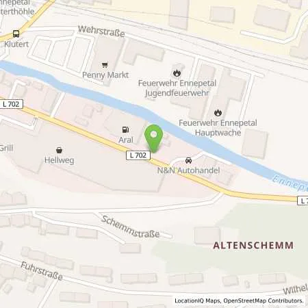 Standortübersicht der Tankstelle Aral Tankstelle in 58256 Ennepetal