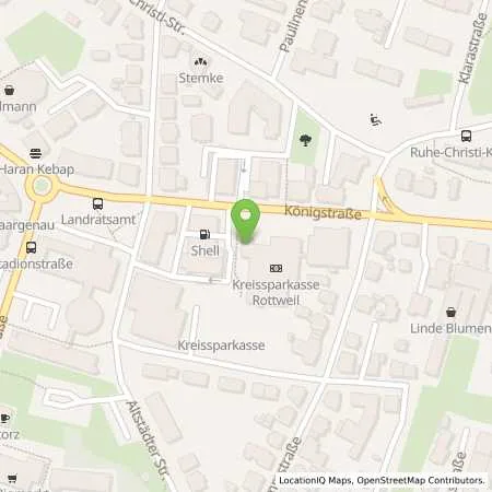 Standortübersicht der Tankstelle Shell Rottweil Königstr. 38 in 78628 Rottweil