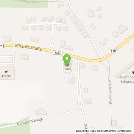 Standortübersicht der Benzin-Super-Diesel Tankstelle: Aral Tankstelle in 06618, Naumburg