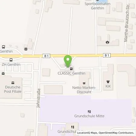 Standortübersicht der Tankstelle CLASSIC Genthin in 39307 Genthin