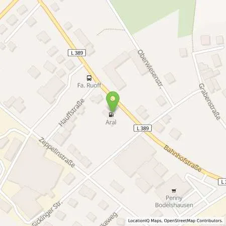 Standortübersicht der Tankstelle Aral Tankstelle in 72411 Bodelshausen