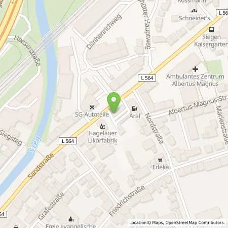 Standortübersicht der Tankstelle Aral Tankstelle in 57072 Siegen