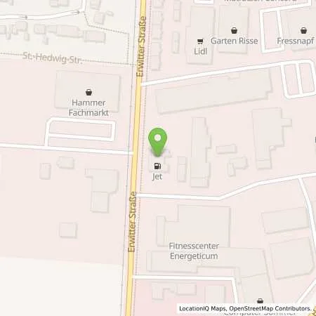 Standortübersicht der Tankstelle JET LIPPSTADT ERWITTER STR. 147 in 59557 LIPPSTADT