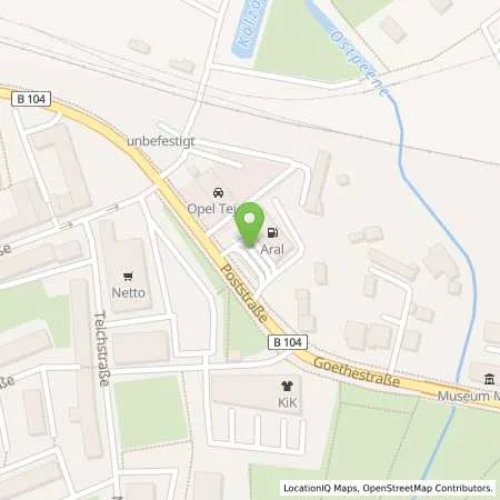 Standortübersicht der Tankstelle Aral Tankstelle in 17139 Malchin