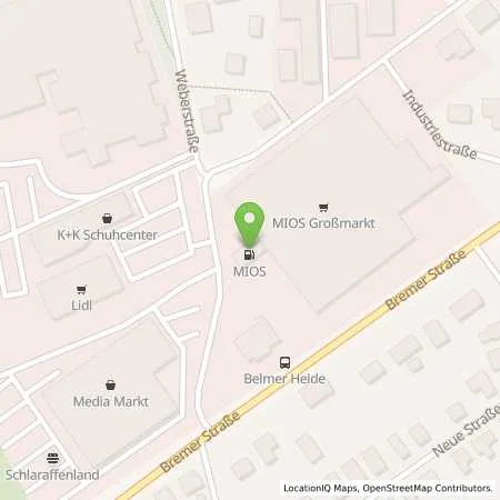 Standortübersicht der Tankstelle BELM, WEBERSTR. in 49191 Belm