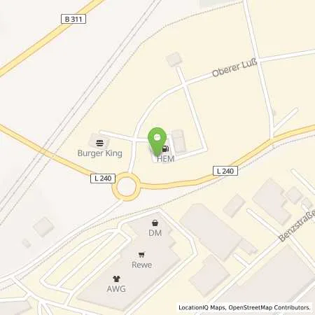 Standortübersicht der Tankstelle Erbach, Oberer Luß 2 in 89155 Erbach