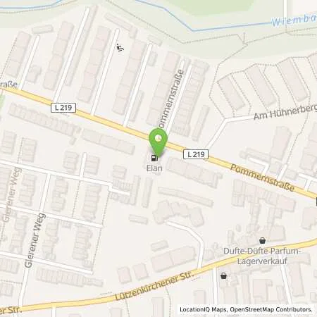 Standortübersicht der Tankstelle Elan Leverkusen in 51379 Leverkusen