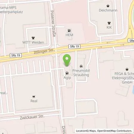 Standortübersicht der Tankstelle STRAUBING - ITTLINGERSTR. in 94315 Straubing