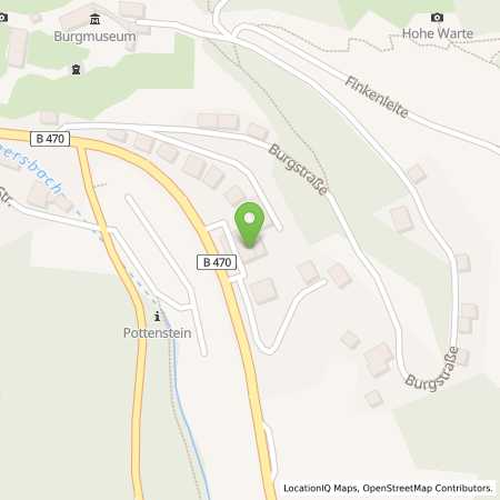 Standortübersicht der Benzin-Super-Diesel Tankstelle: TotalEnergies Pottenstein in 91278, Pottenstein
