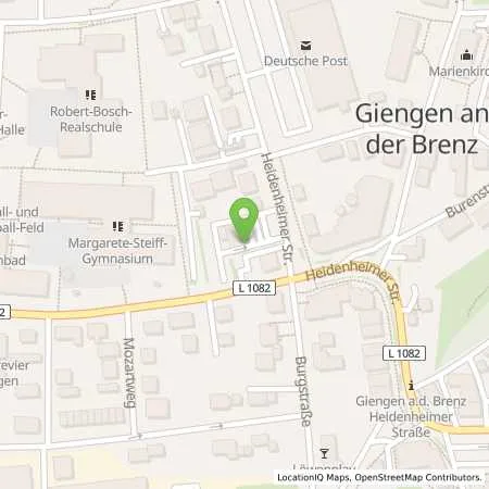 Standortübersicht der Tankstelle T Giengen in 89537 Giengen