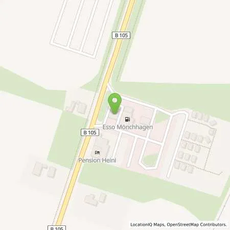 Standortübersicht der Tankstelle Esso Tankstelle in 18182 MOENCHHAGEN