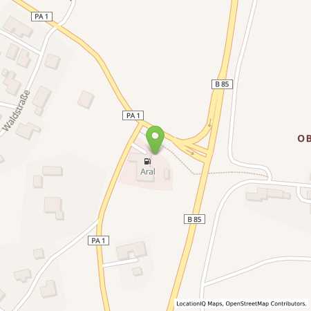 Standortübersicht der Benzin-Super-Diesel Tankstelle: Aral Tankstelle in 94113, Tiefenbach