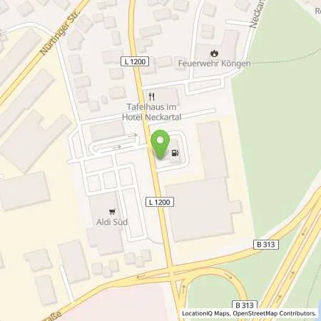 Standortübersicht der Tankstelle TotalEnergies Koengen in 73257 Koengen