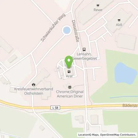 Standortübersicht der Tankstelle Aral Tankstelle in 23738 Lensahn