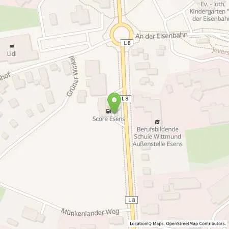 Standortübersicht der Tankstelle Esens in 26427 Esens