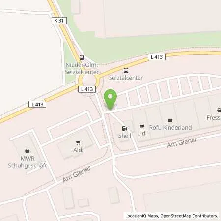 Standortübersicht der Tankstelle Shell Nieder-Olm Am Giener 25 in 55268 Nieder-Olm