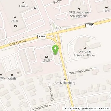 Standortübersicht der Tankstelle Shell Waren Strelitzer Str. 128 in 17192 Waren