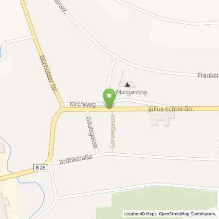 Standortübersicht der Tankstelle ARNSTEIN-HEUGRUMBACH - JULIUS-ECHTE in 97450 Arnstein (Heugrumbach)