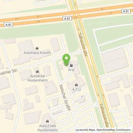Standortübersicht der Tankstelle Aral Tankstelle in 68766 Hockenheim