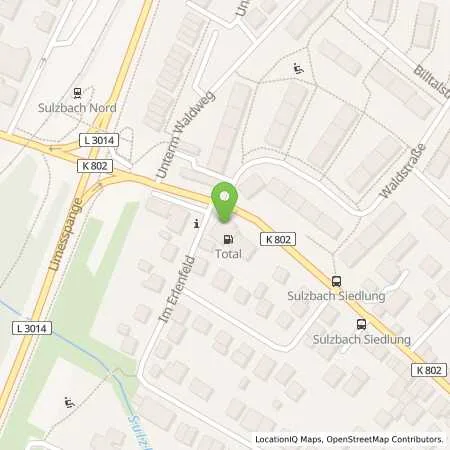 Standortübersicht der Tankstelle TotalEnergies Sulzbach in 65843 Sulzbach