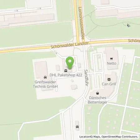 Standortübersicht der Tankstelle Tank Stop Stegmann in 17491 Greifswald