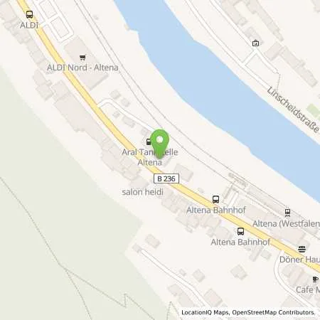 Standortübersicht der Tankstelle Aral Tankstelle in 58762 Altena