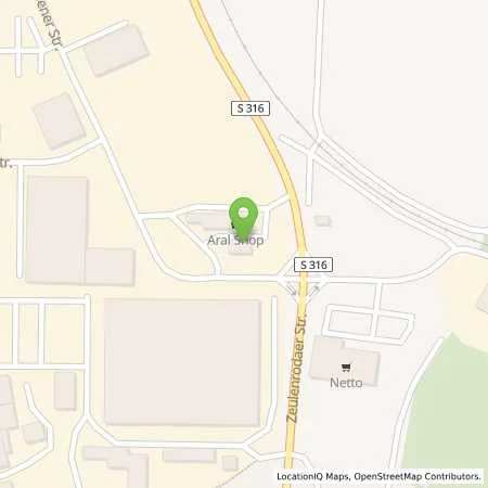 Standortübersicht der Tankstelle Aral Tankstelle in 07952 Pausa