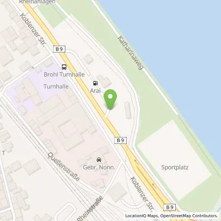 Standortübersicht der Tankstelle Aral Tankstelle in 56656 Brohl-Lützing