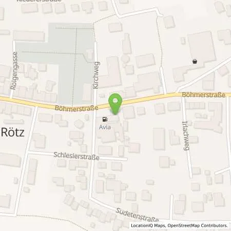 Standortübersicht der Tankstelle AVIA Tankstelle in 92444 Rötz