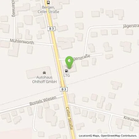 Standortübersicht der Tankstelle Thies Tankstellen e.K. in 29303 Bergen