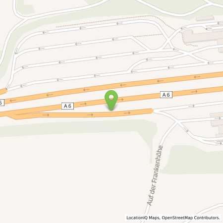 Standortübersicht der Benzin-Super-Diesel Tankstelle: TotalEnergies Frankenhöhe Süd in 91589, Aurach