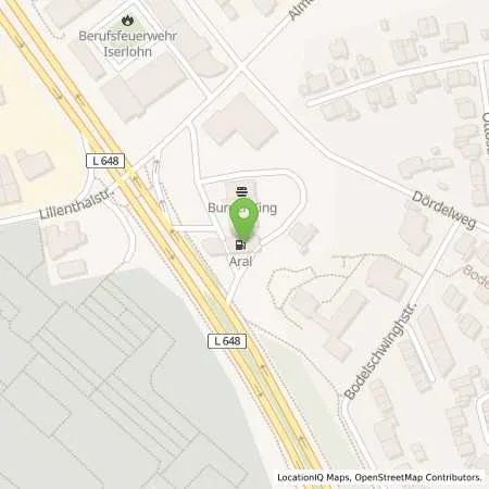 Standortübersicht der Tankstelle Aral Tankstelle in 58638 Iserlohn