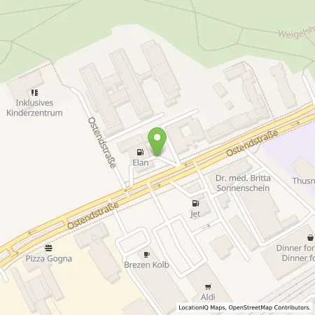 Standortübersicht der Tankstelle Elan Nuernberg in 90482 Nuernberg