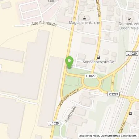 Standortübersicht der Tankstelle Aalen Wilhelmstrasse 57 in 73433 Aalen