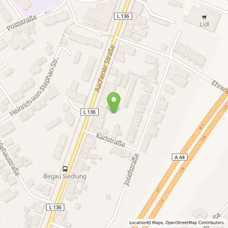 Standortübersicht der Tankstelle Bft Alsdorf Aachener Straße 26 in 52477 Alsdorf