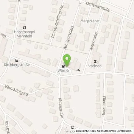 Standortübersicht der Tankstelle T I W Tankstelle Wörner in 97616 Bad Neustadt/Saale